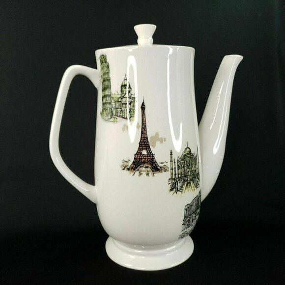 Kaysons International Ironstone Coffee Tea‎ Pot Fine China Japan MCM  Vtg 1966 - Picture 1 of 11